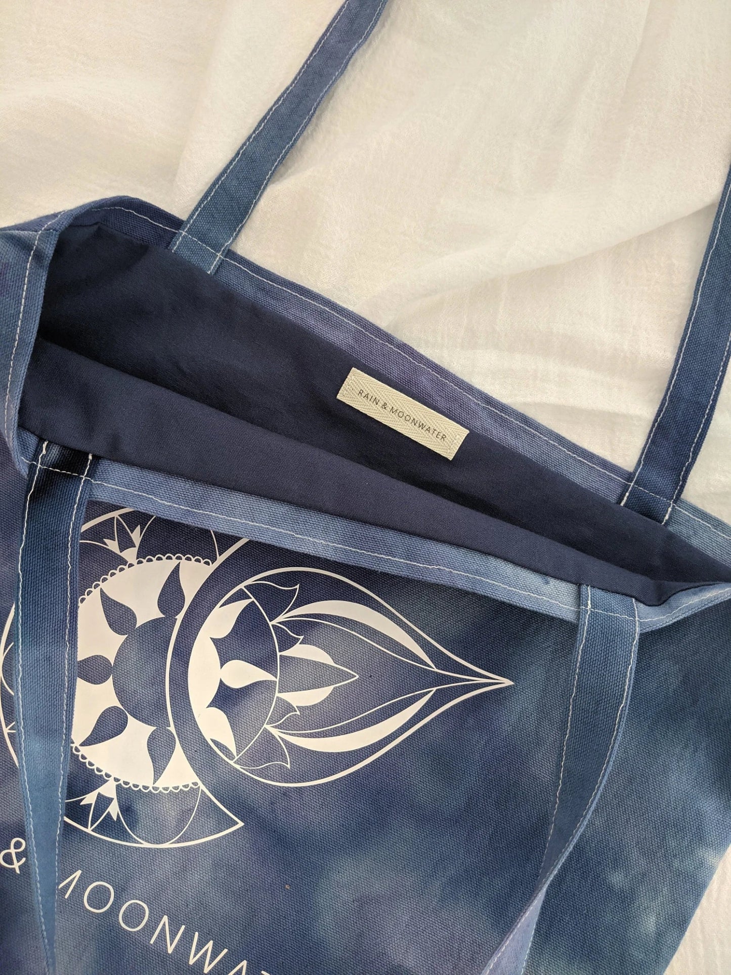 Tote Bag with Logo - Navy - RainandMoonwater